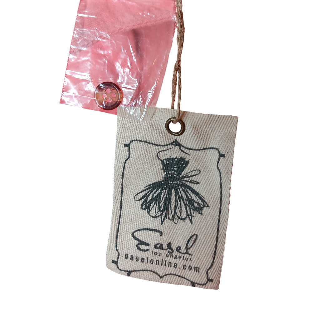 New Easel Los Angeles 2X Coral Pink Gauze Cotton Button Front Top Oversized - Picture 16 of 16
